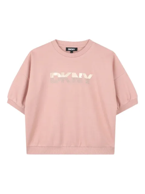 Dkny Kids puff-sleeve logo-print T-shirt