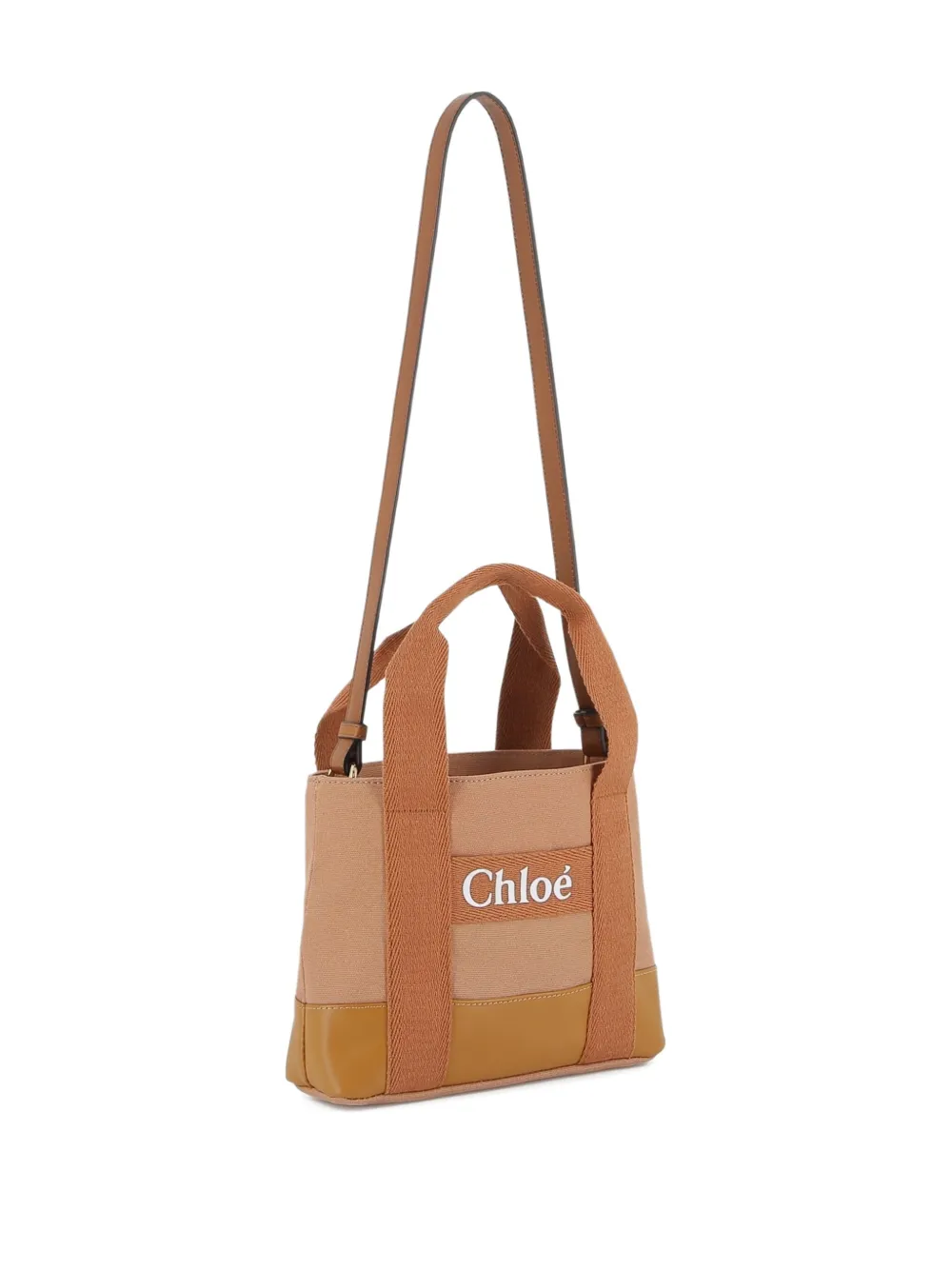 Chloé Kids Shopper met logoprint Beige