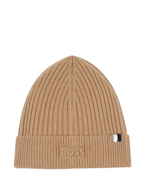 BOSS Kidswear ribbed-knit beanie hat