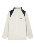 BOSS Kidswear ribbed zip-up jacket - White
