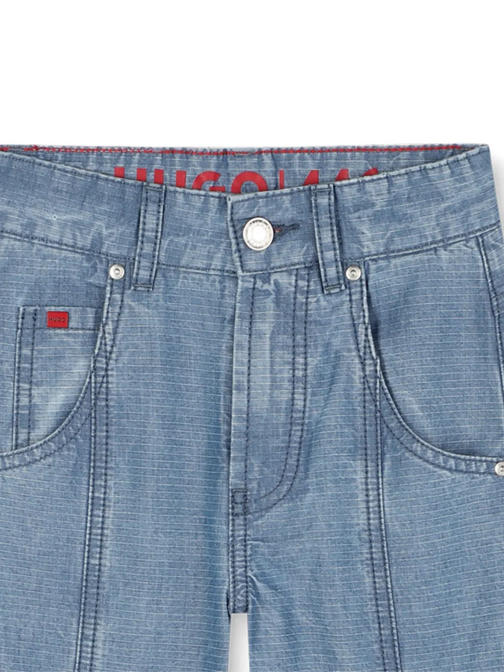 HUGO KIDS Cargo jeans met logopatch Blauw
