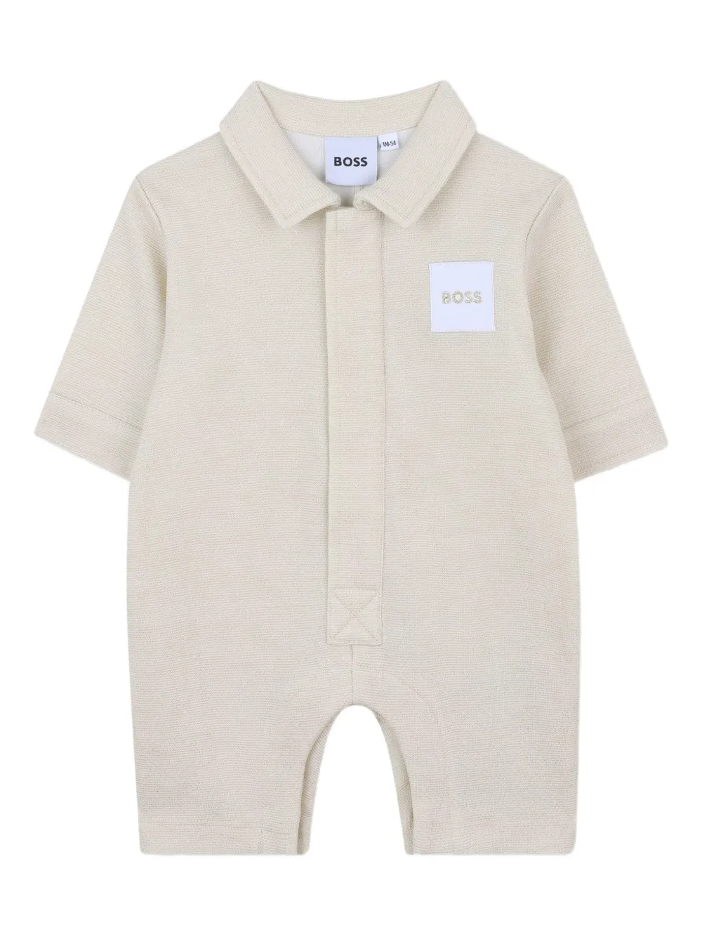 BOSS Kidswear Polo playsuit met zakken Beige