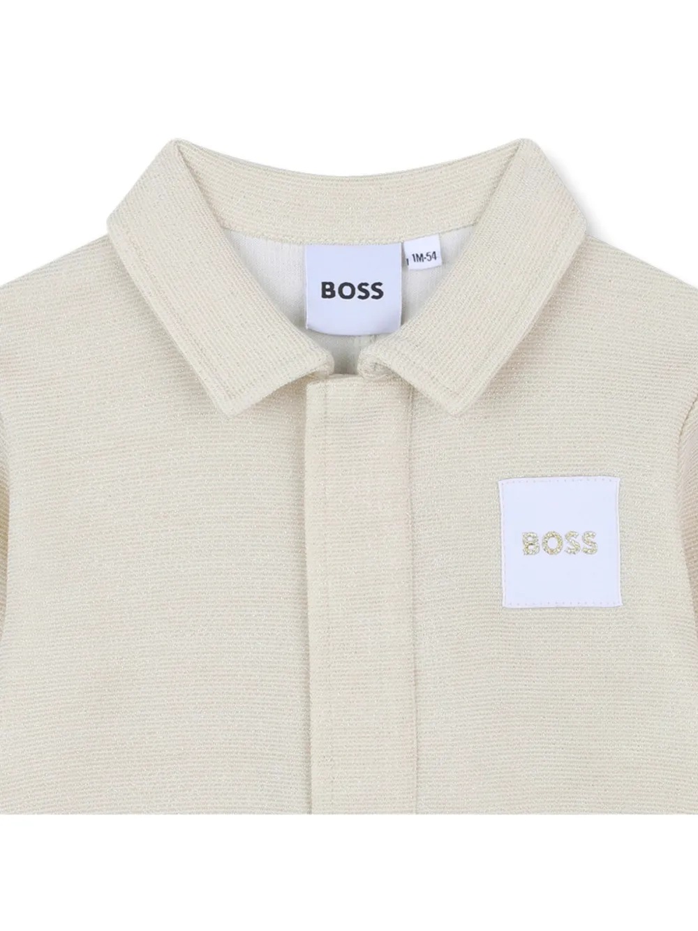 BOSS Kidswear Polo playsuit met zakken Beige