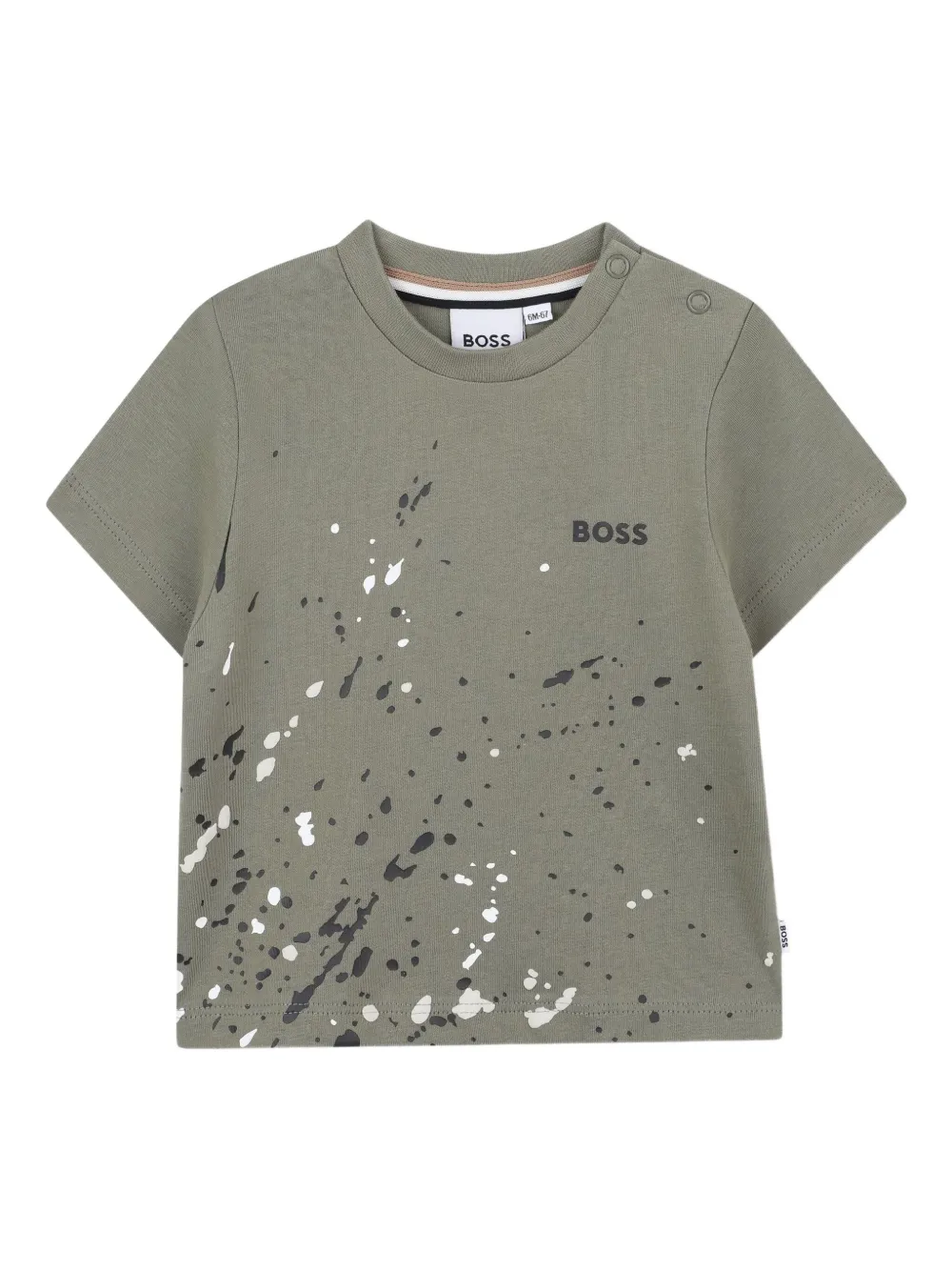 BOSS Kidswear T-shirt met verfspatten Groen