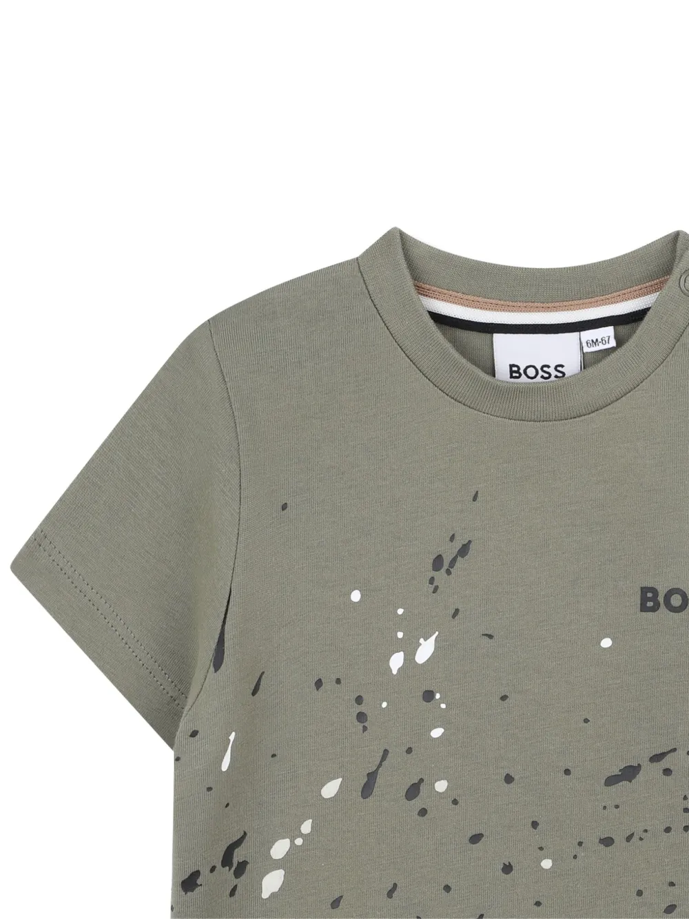 BOSS Kidswear T-shirt met verfspatten Groen