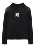 Dkny Kids sheer-panelled high-neck top - Black