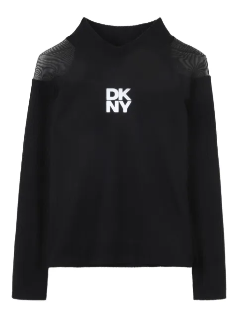 Dkny Kids sheer-panelled high-neck top