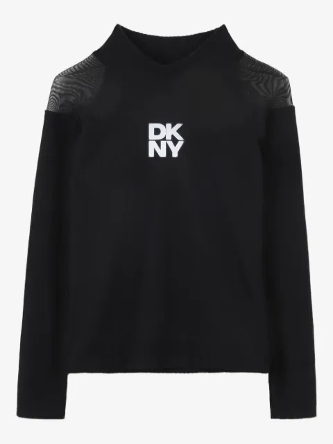 Dkny Kids sheer-panelled high-neck top