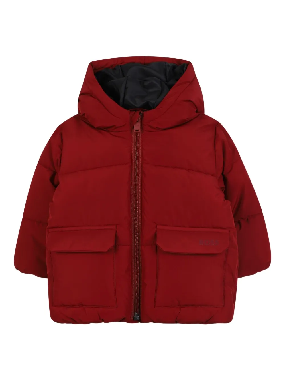 BOSS Kidswear Donsjack met capuchon Rood