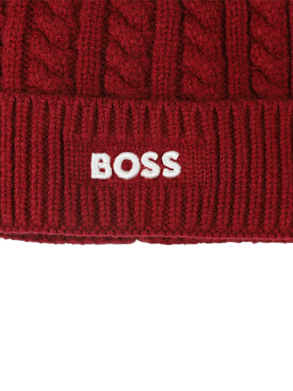 BOSS Kidswear Kabelgebreide muts Rood