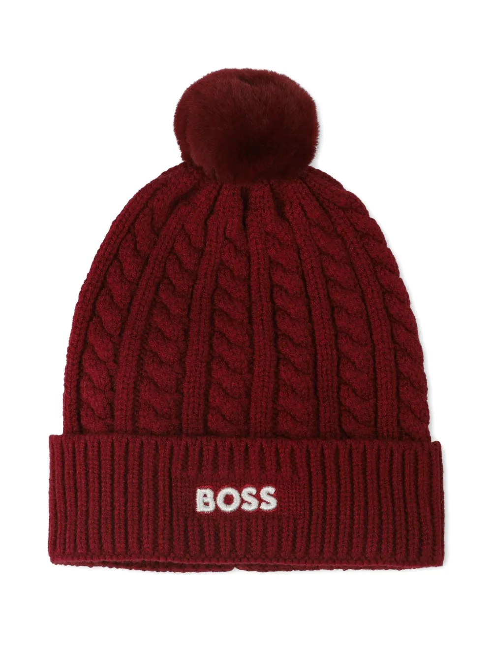 BOSS Kidswear Kabelgebreide muts Rood