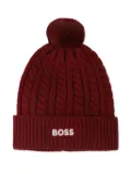 BOSS Kidswear cable-knit beanie hat - Red