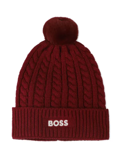 BOSS Kidswear cable-knit beanie hat