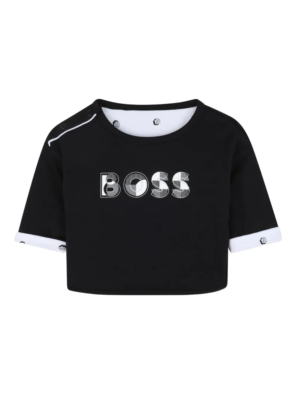BOSS Kidswear T-shirt en broek verfraaid met logo Zwart