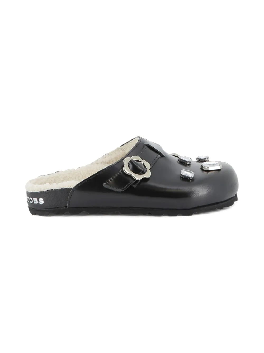 Marc Jacobs Kids floral-appliqué clogs Black