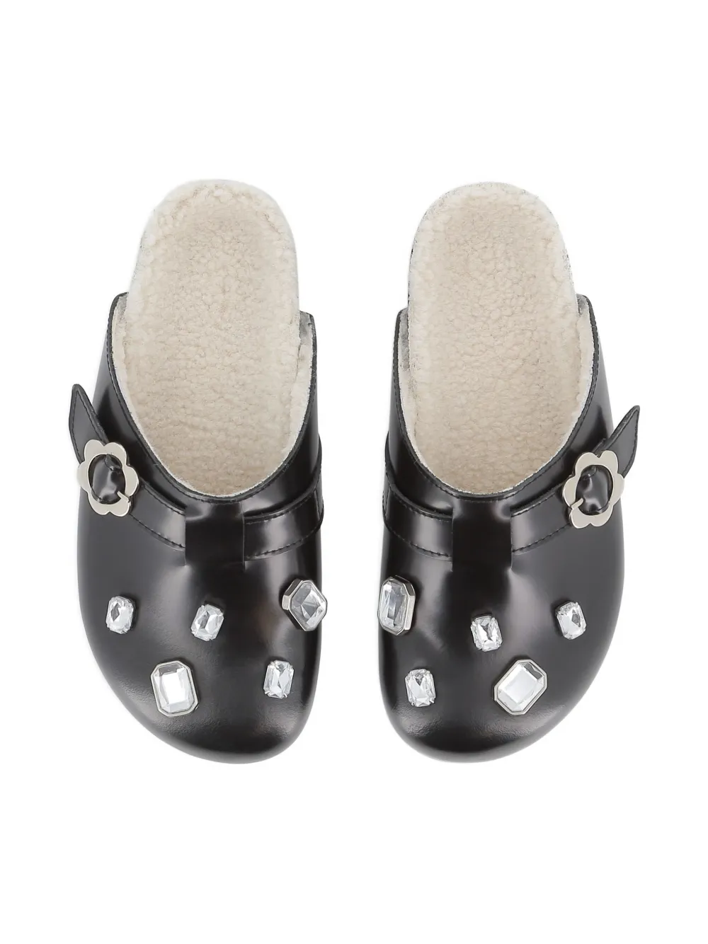 Marc Jacobs Kids floral-appliqué clogs Black