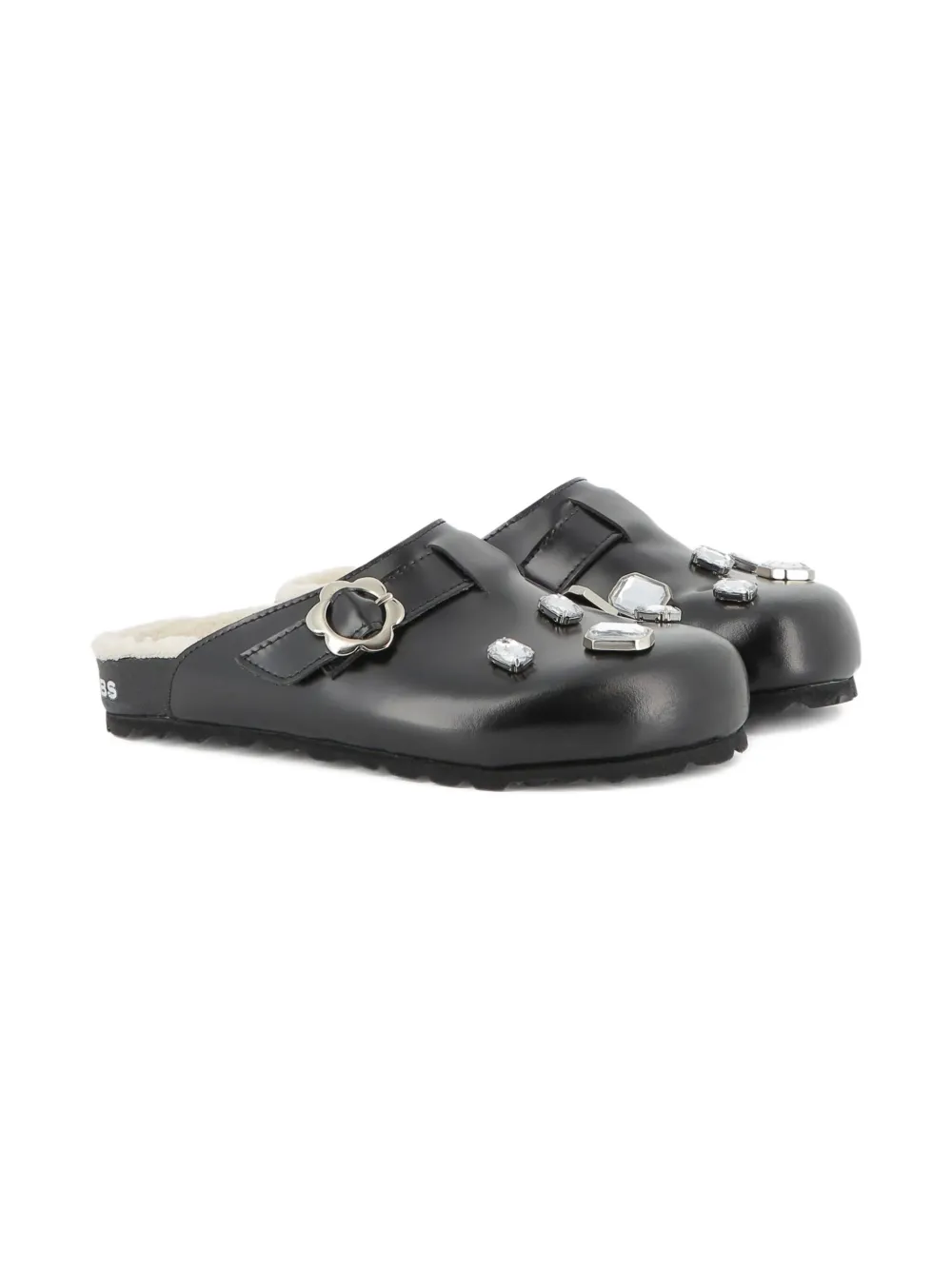 Marc Jacobs Kids floral-appliqué clogs Black