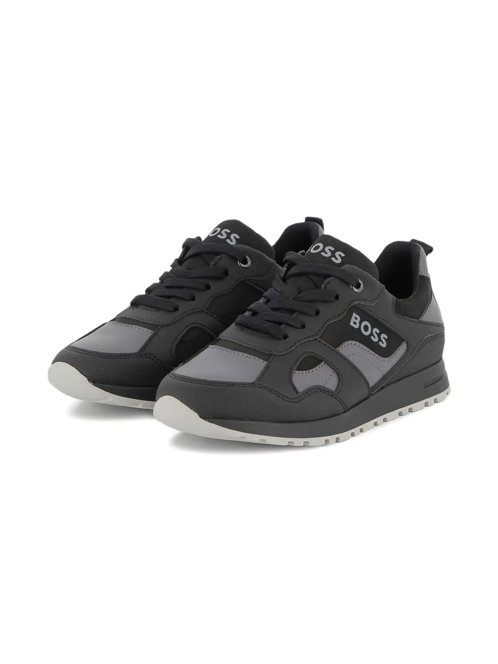BOSS Kidswear mesh-panel sneakers Black