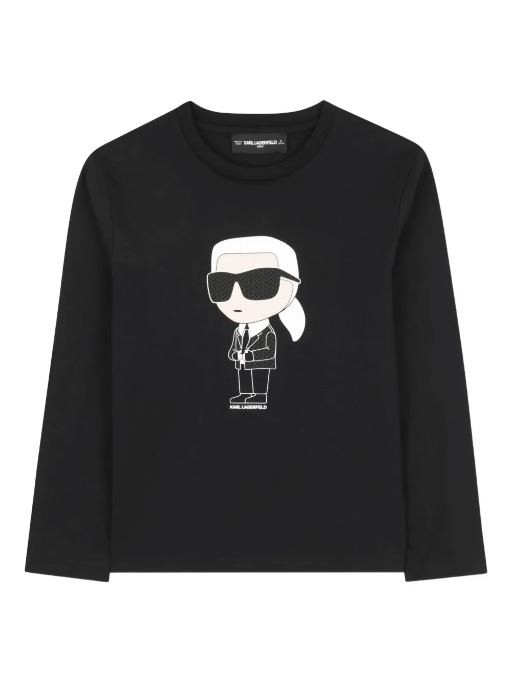 Karl Lagerfeld Ikonik Karl-print Long-sleeve Top In Black