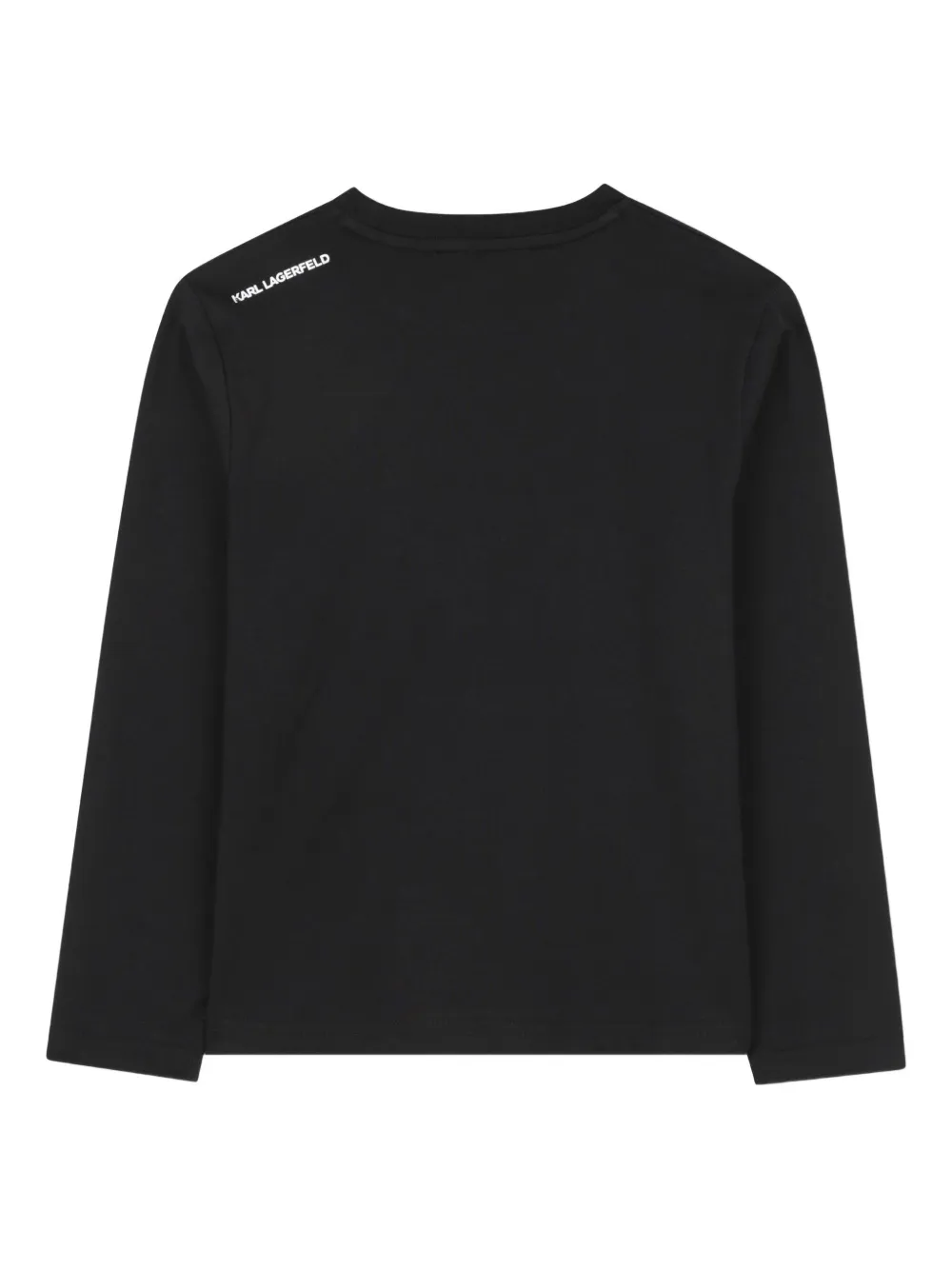 Karl Lagerfeld Ikonik Karl-print Long-sleeve Top In Black
