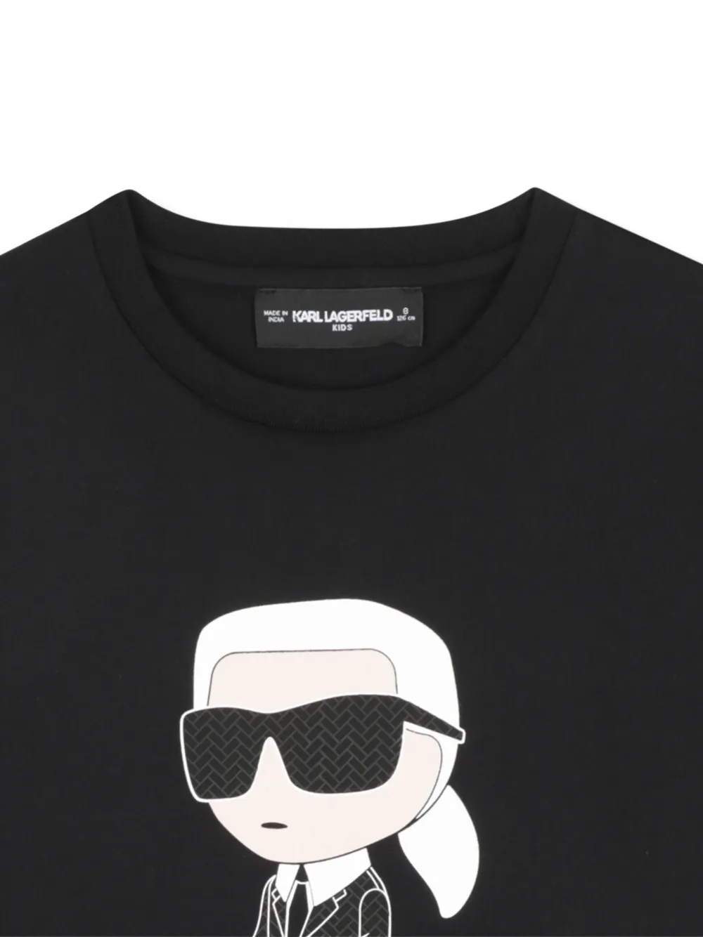 Karl Lagerfeld Ikonik Karl-print Long-sleeve Top In Black