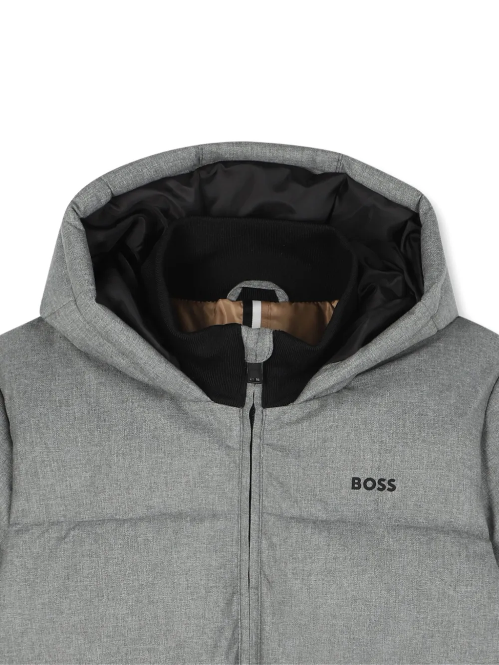 BOSS Kidswear Gewatteerd jack met capuchon Grijs