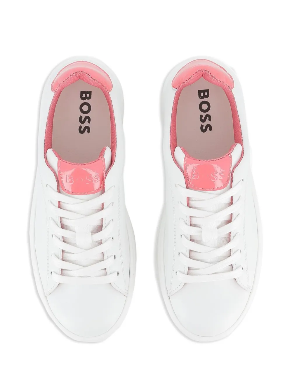 BOSS Kidswear Low-top sneakers met vlakken Wit