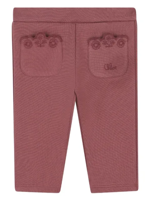 Chloé Kids logo-embroidered leggings