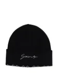 Givenchy Kids logo-embroidered beanie hat - Black