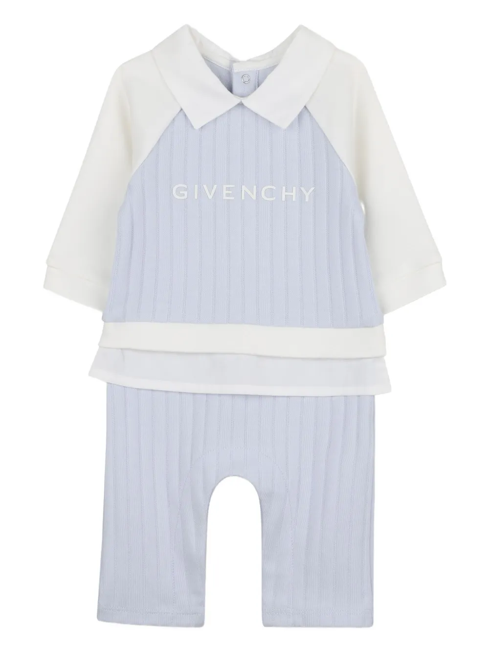 Givenchy Kids ribbed panelled romper - Blauw