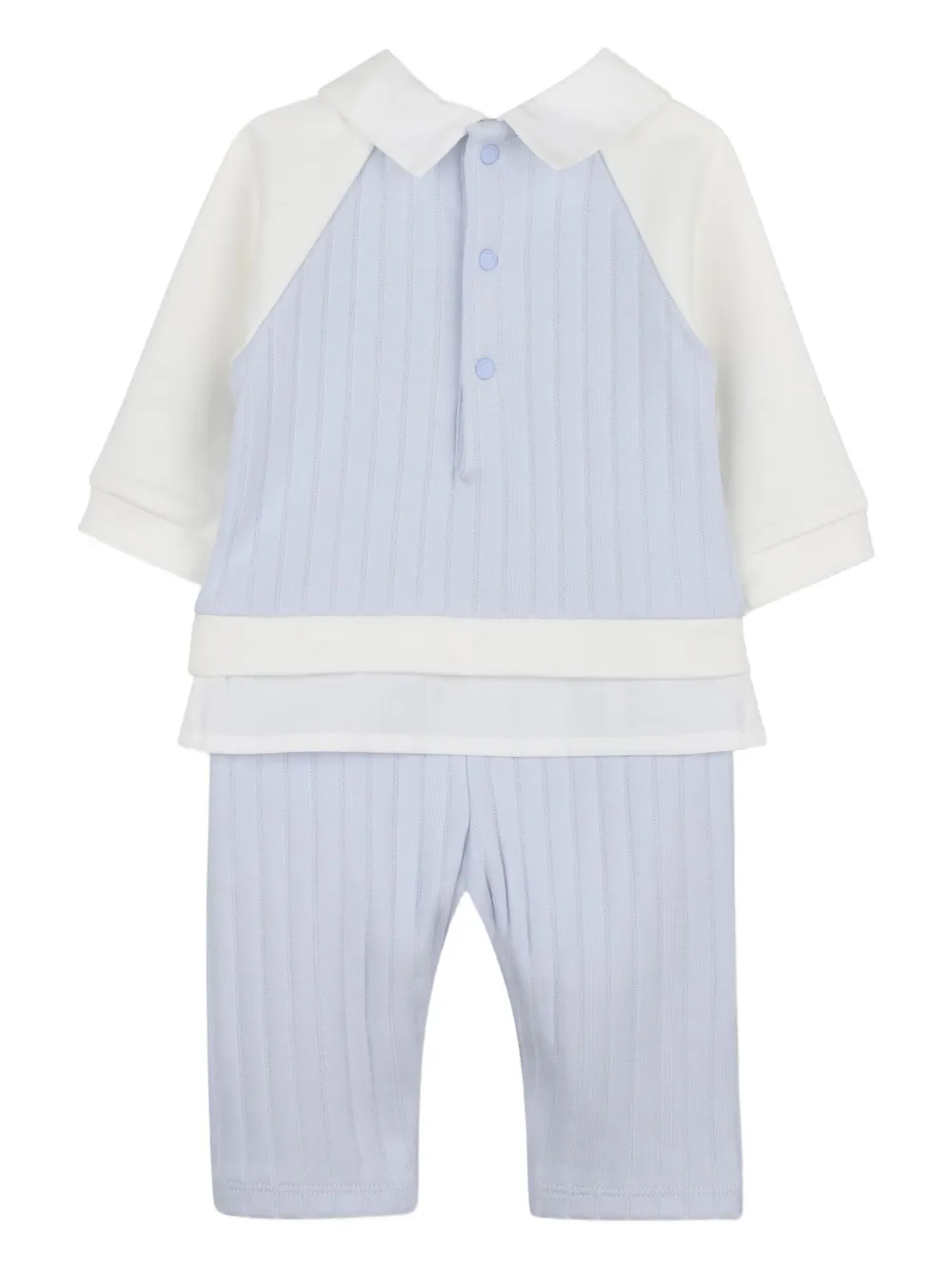 Givenchy Babies' Ribbed Panelled Romper In Blue