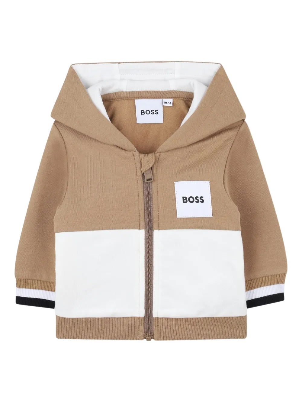 BOSS Kidswear Trainingspak met colourblocking en capuchon Bruin