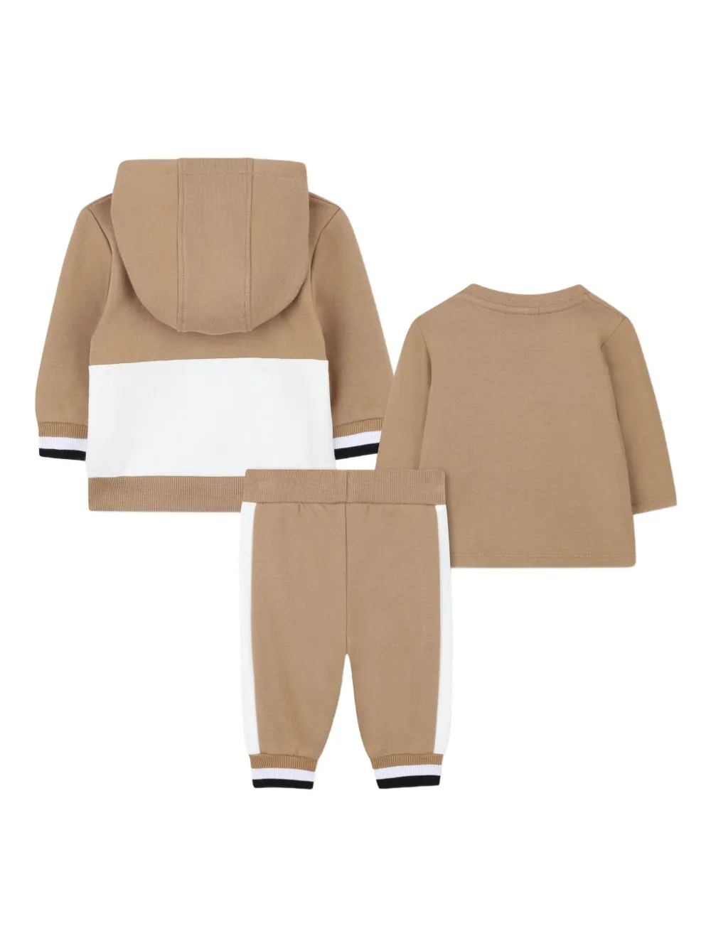 BOSS Kidswear Trainingspak met colourblocking en capuchon Bruin