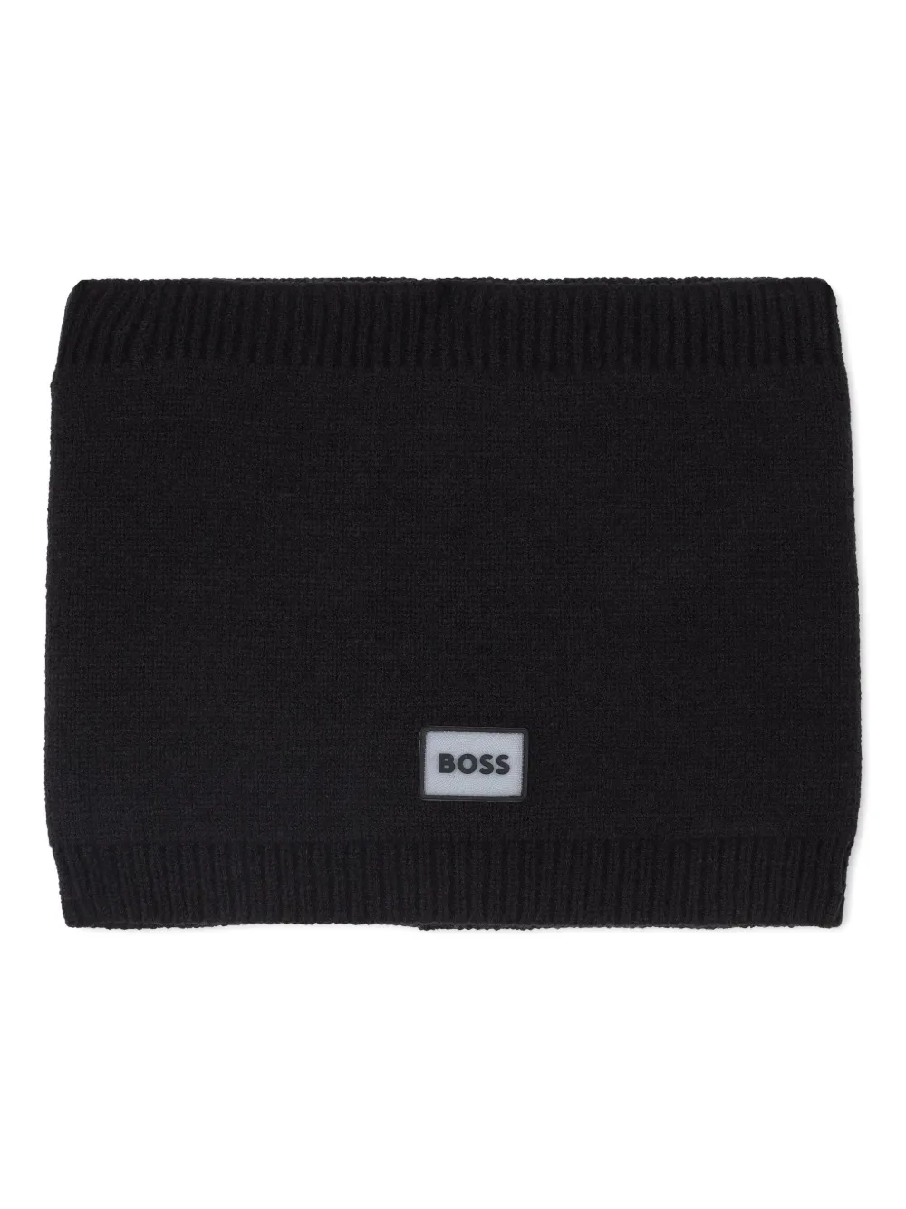 BOSS Kidswear Ribgebreide nekwarmer Zwart