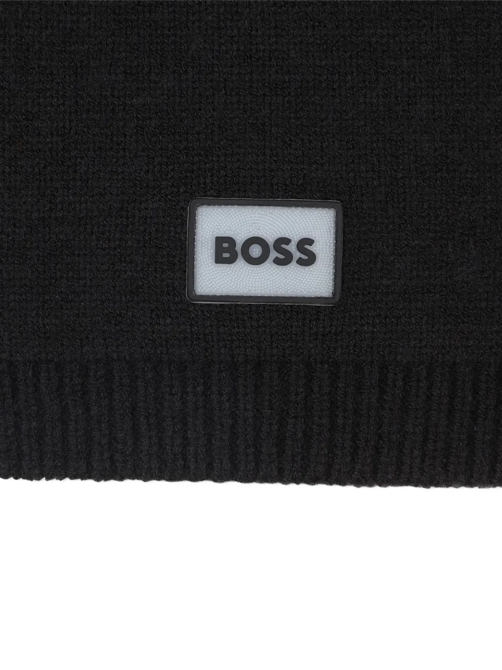 BOSS Kidswear Ribgebreide nekwarmer Zwart