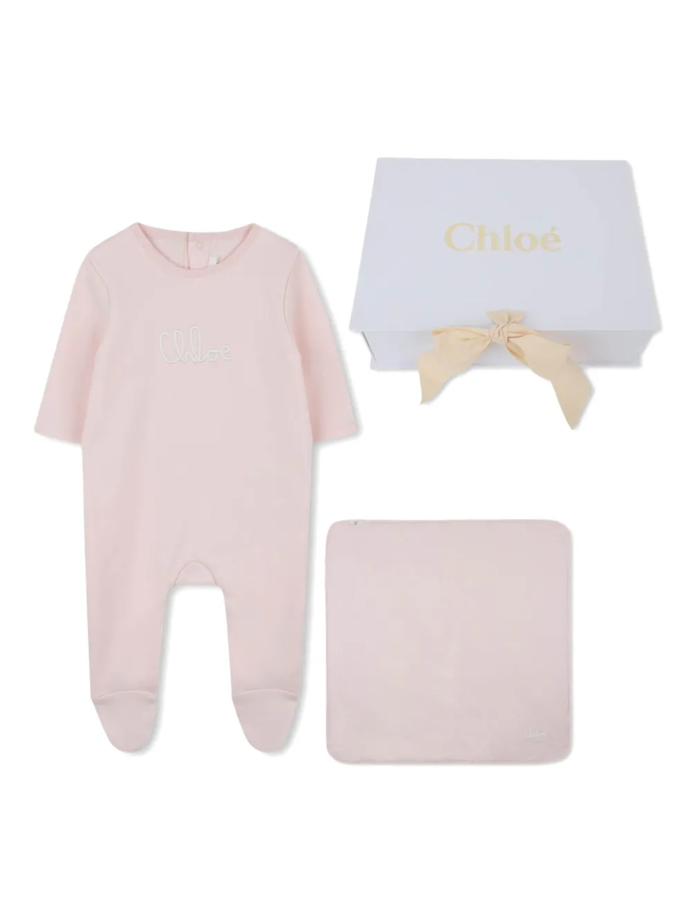 Chloé Kids Babypakje met geborduurd logo Roze