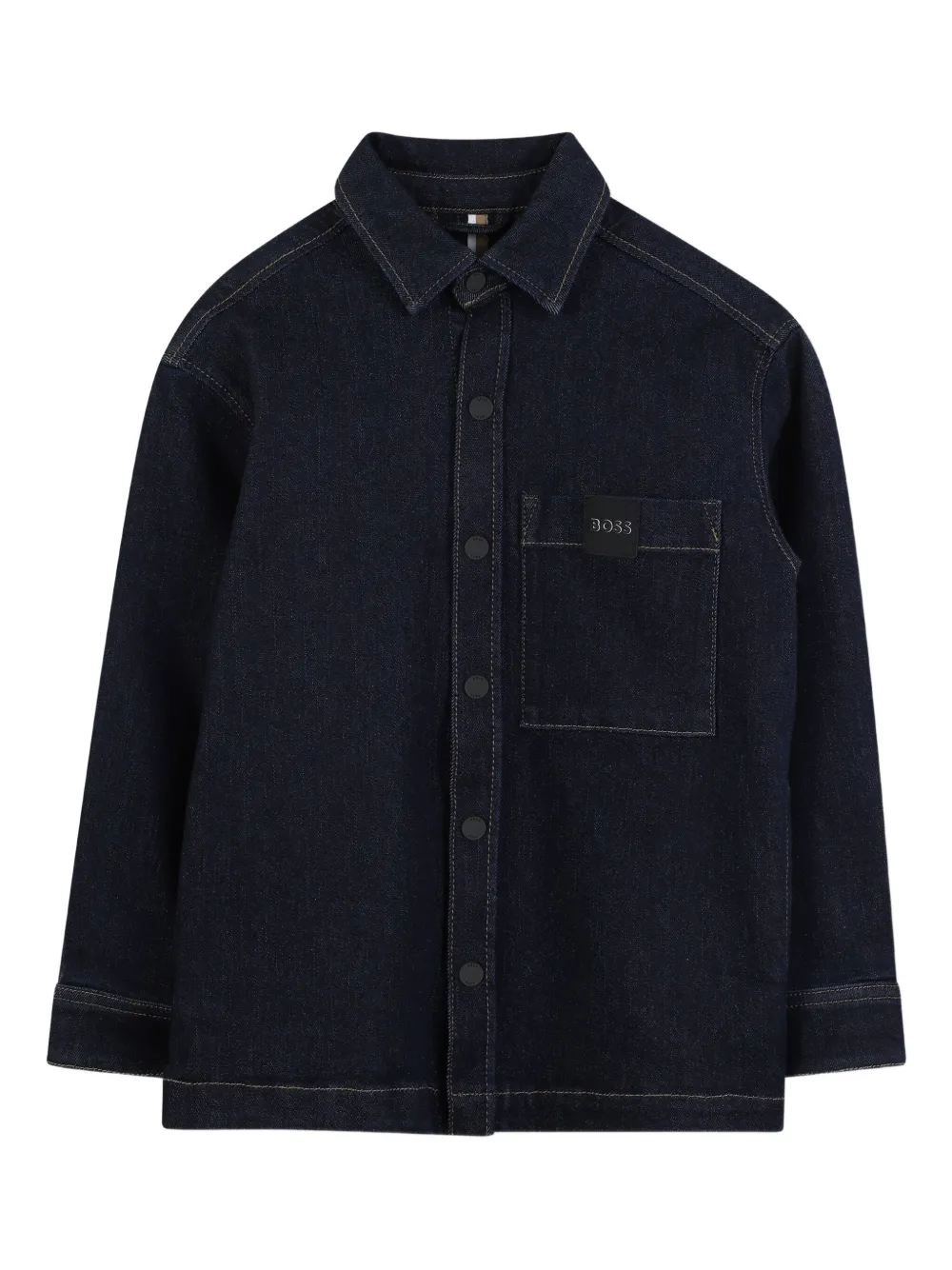 BOSS Kidswear Katoenen shirt Blauw