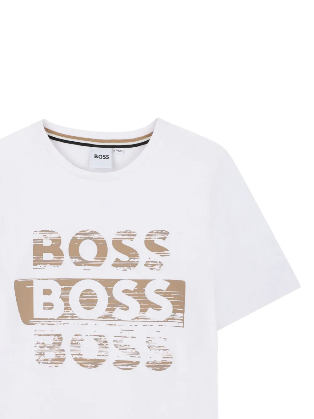 BOSS Kidswear T-shirt met logoprint en korte mouwen Wit