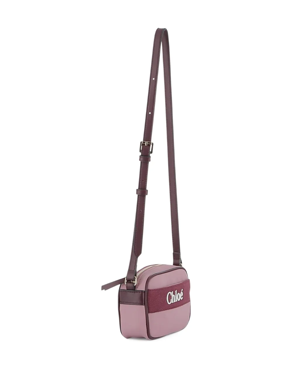 Chloé Kids Crossbodytas met geborduurd logo Paars