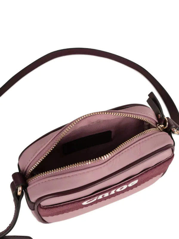 Chloé Kids logo-embroidered Cross Body Bag | Purple | FARFETCH
