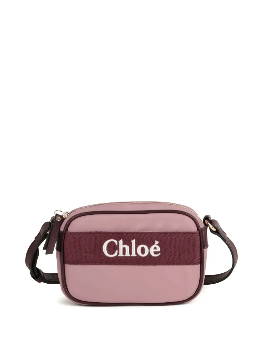 Chloé Kids Crossbodytas met geborduurd logo Paars