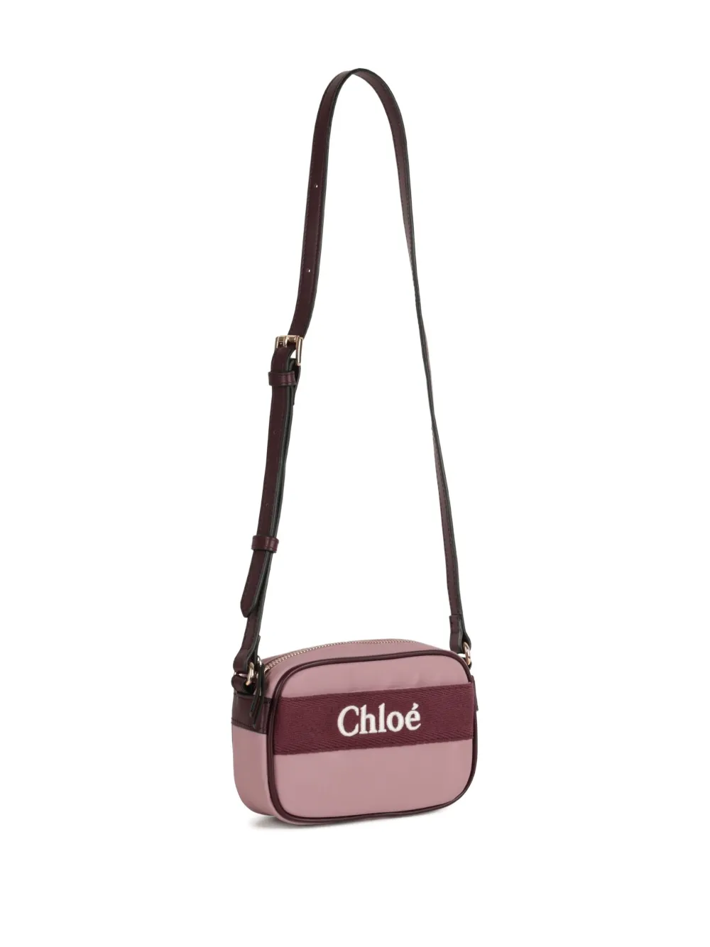 Chloé Kids Crossbodytas met geborduurd logo Paars