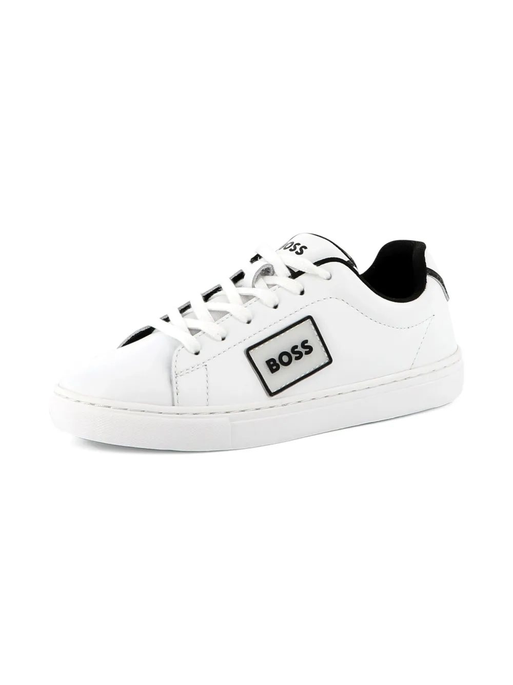BOSS Kidswear Sneakers met logoplakkaat - Wit