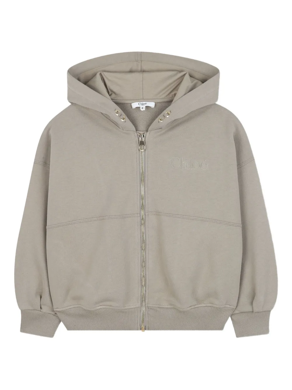 Chloé Kids zip-up hooded sweatshirt | Grey | Image 1