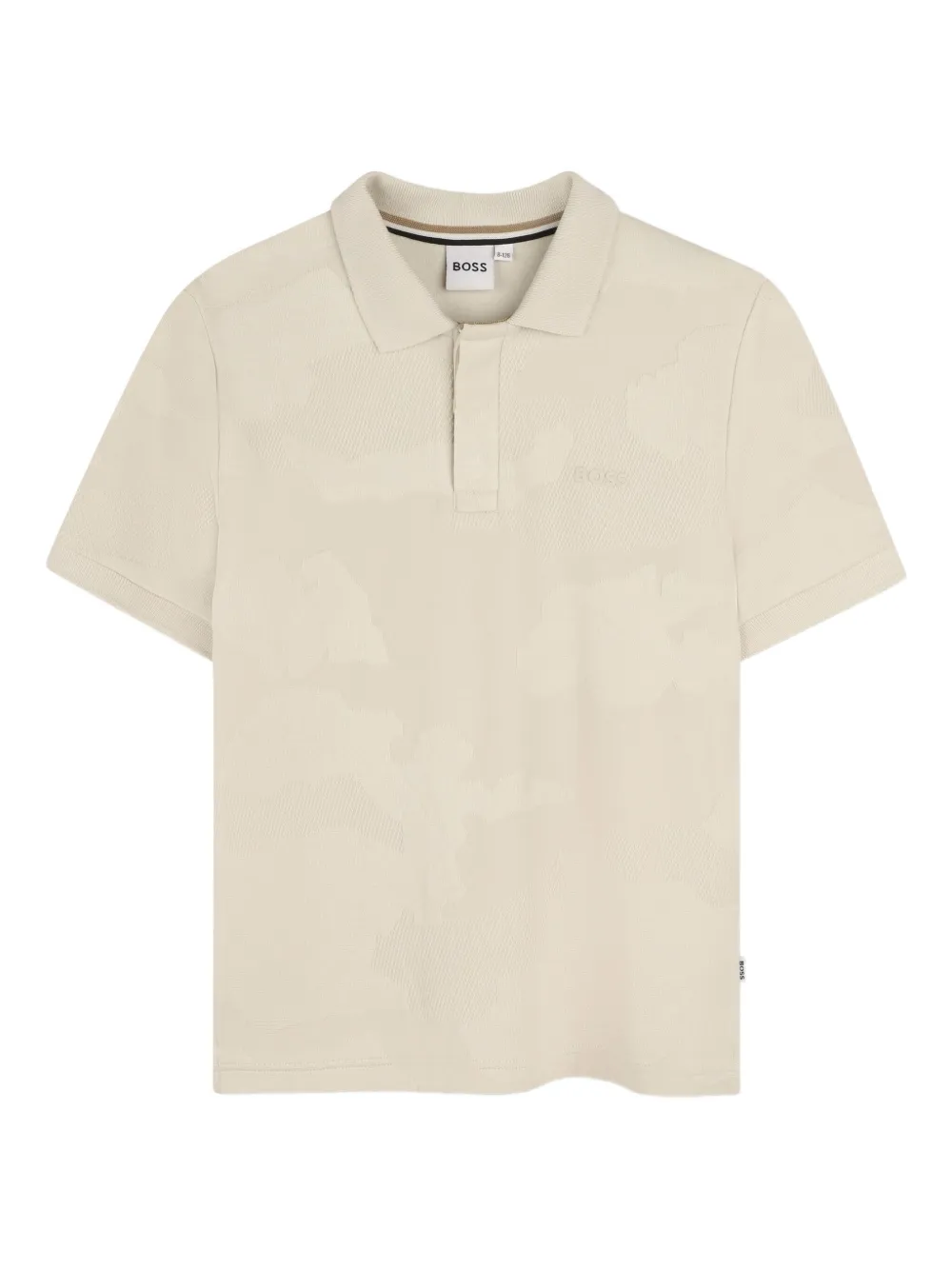 BOSS Kidswear Poloshirt met jacquard Beige