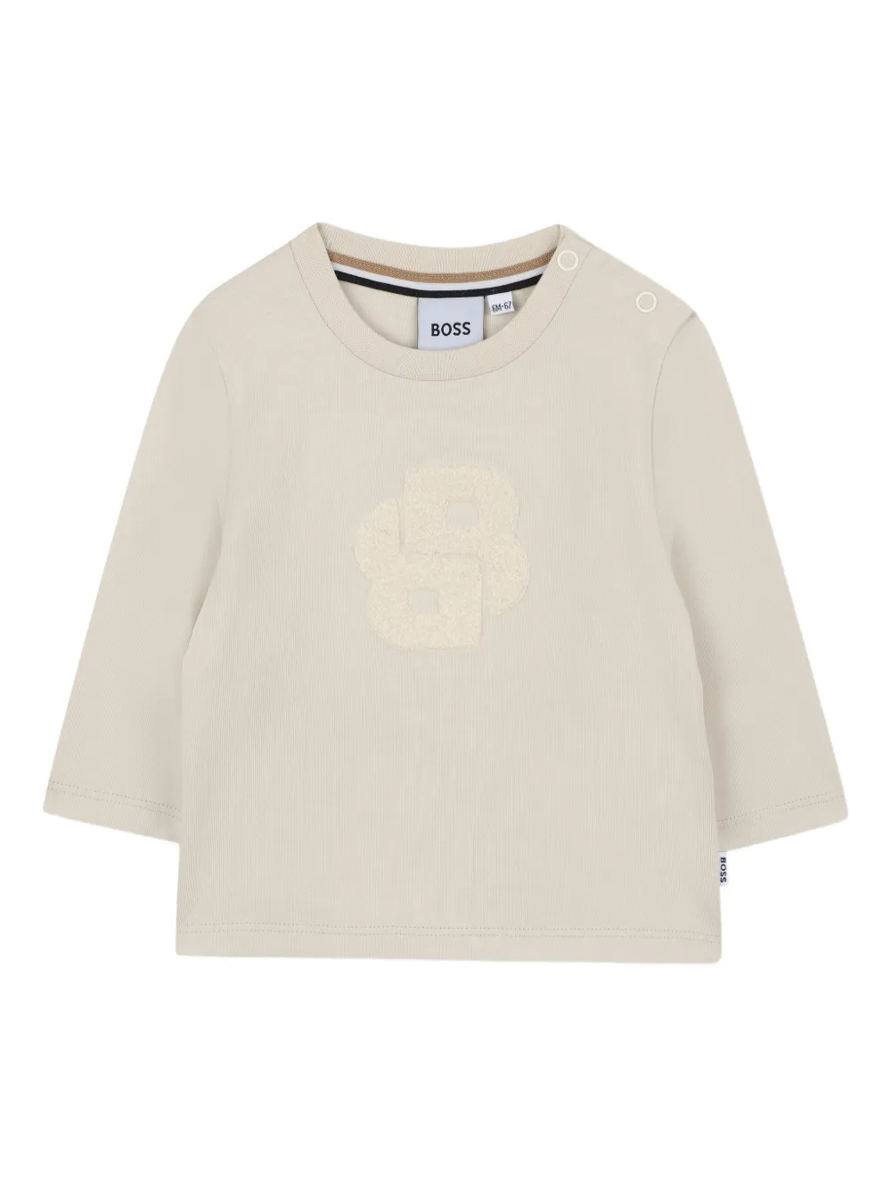 BOSS Kidswear T-shirt met lange mouwen Beige