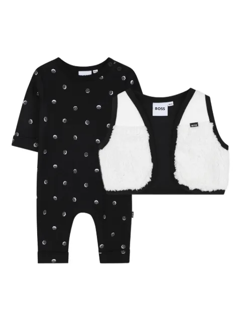 BOSS Kidswear طقم جمبسوت منقط بأكمام طويلة (قطعتان)