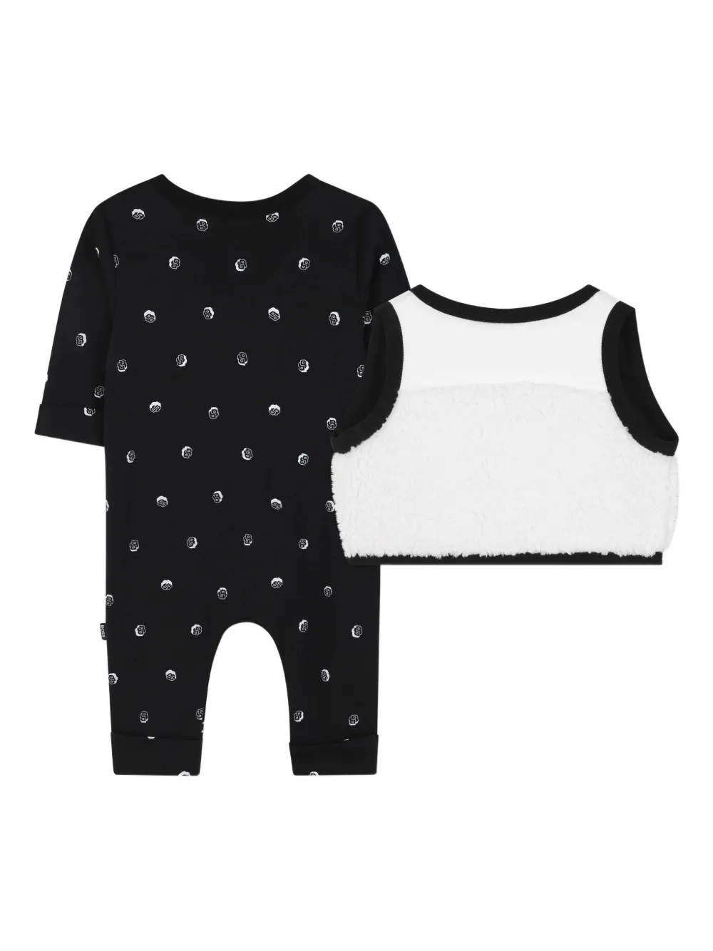 BOSS Kidswear Jumpsuit met stippen en lange mouwen - Zwart
