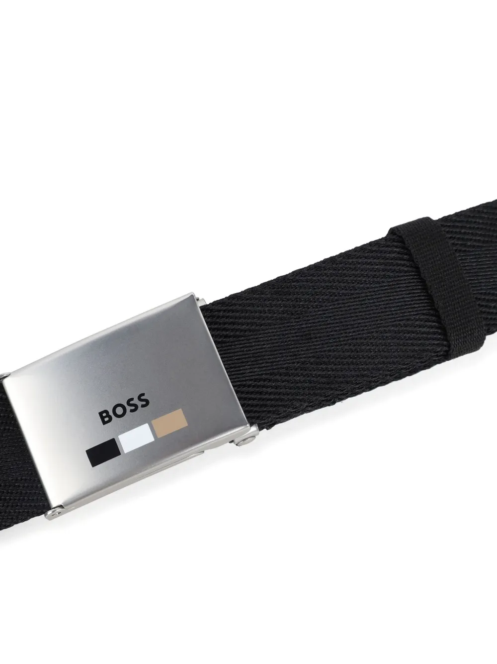 BOSS Kidswear Riem met logoplakkaat Zwart