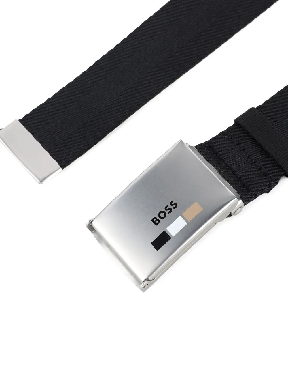 BOSS Kidswear Riem met logoplakkaat Zwart
